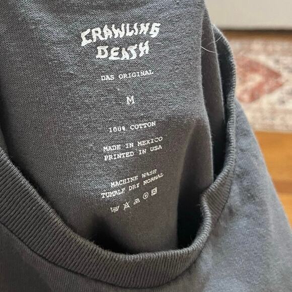 Crawling Death Men’s Gray Skull Graphic Tee Shirt Medium Skater Streetwear Emo - Picture 10 of 11